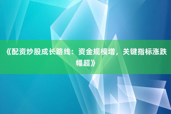 《配资炒股成长路线：资金规模增，关键指标涨跌幅超》