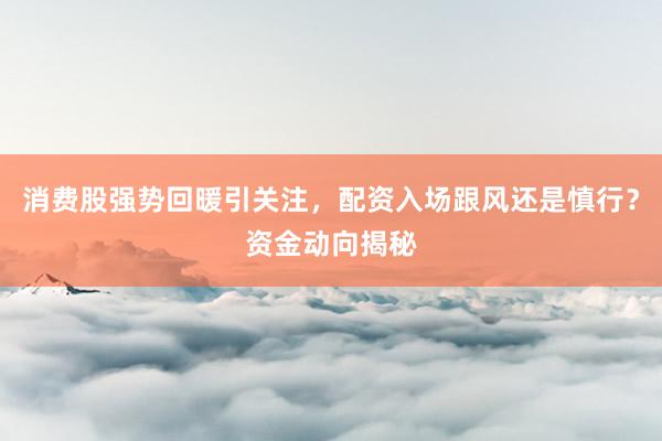 消费股强势回暖引关注，配资入场跟风还是慎行？资金动向揭秘