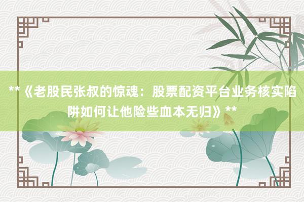 **《老股民张叔的惊魂：股票配资平台业务核实陷阱如何让他险些血本无归》**