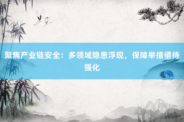 聚焦产业链安全：多领域隐患浮现，保障举措亟待强化