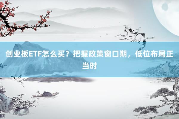 创业板ETF怎么买？把握政策窗口期，低位布局正当时