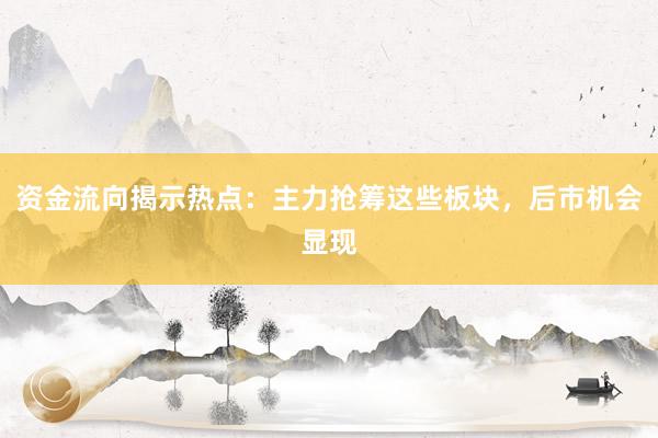 资金流向揭示热点：主力抢筹这些板块，后市机会显现