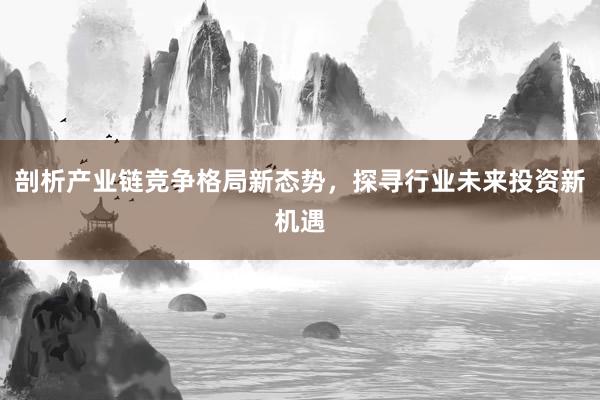 剖析产业链竞争格局新态势，探寻行业未来投资新机遇
