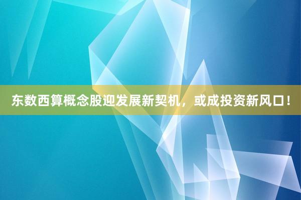 东数西算概念股迎发展新契机，或成投资新风口！